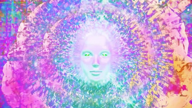 Face in abstract animation