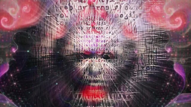 Face in abstract animation