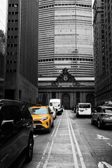 Yellow cab at Grand central station New York City 