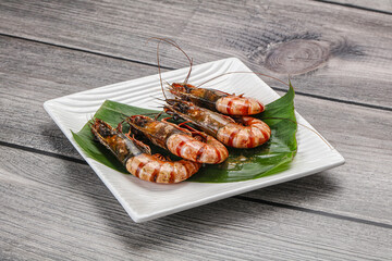 Cooked tiger prawn in the pate