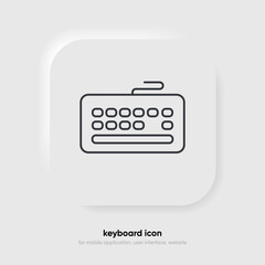 Computer pc keyboard line icon, outline vector sign, linear style pictogram isolated on white. Keypad symbol, logo illustration.