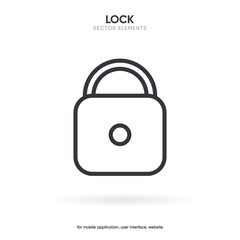 3D padlock, lock or locked icon for social media, mobile application, password, UI template. website