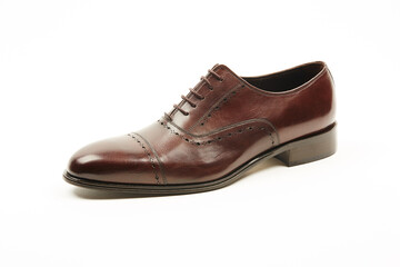 Classic, leather mens shoes on white isolated background