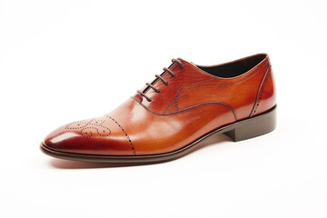 Classic, leather mens shoes on white isolated background