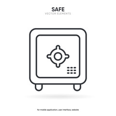 Money safe icon. Locker, safe, case icon on white background.
