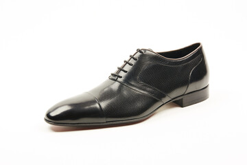 Classic, leather mens shoes on white isolated background