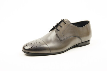 Classic, leather mens shoes on white isolated background