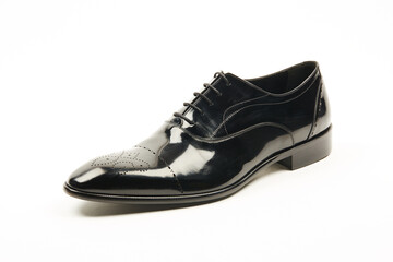Classic, leather mens shoes on white isolated background