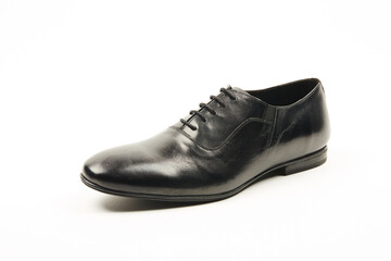 Classic, leather mens shoes on white isolated background