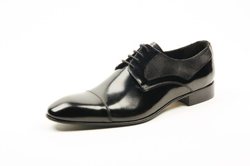 Classic, leather mens shoes on white isolated background