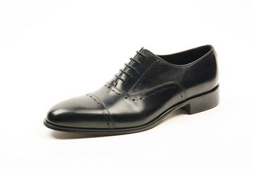 Classic, leather mens shoes on white isolated background