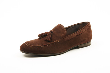 Classic, leather mens shoes on white isolated background