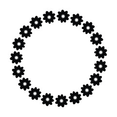 Flower circle border design rounded floral frame ring for decoration ornament in vector illustration