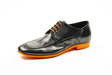 Classic, leather mens shoes on white isolated background
