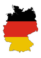 Obraz premium Germany country map with flag - transparent png