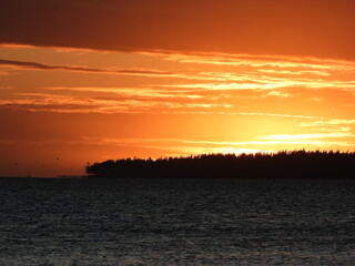 Naklejka premium Sunset Mauritius Island