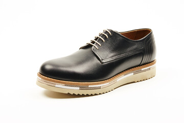 Handmade high quality Italian mens casual shoes on a  white isolated background.