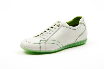 Handmade high quality Italian mens casual shoes on a  white isolated background.