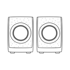 Doodle speakers icon. Hand drawn speakers icon in vector. Speakers illustration. Doodle loudspeakers icon in vector