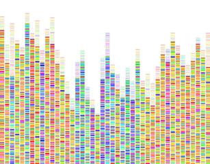 Dna test infographic. Dna test, barcoding, genome map. Vector illustration