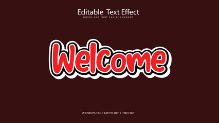 welcome text effect editable