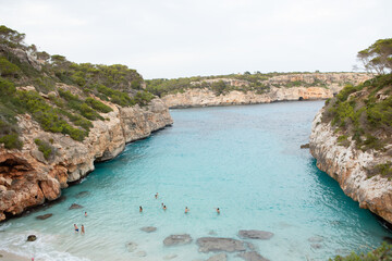 Calo des Moro, Majorca, Spain. Beautiful beach landscape, exotic tropical island nature, blue sea...