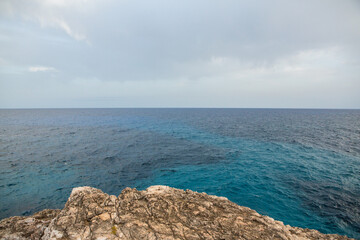 Calo des Moro, Majorca, Spain. Beautiful beach landscape, exotic tropical island nature, blue sea water, ocean waves, summer holidays vacation.