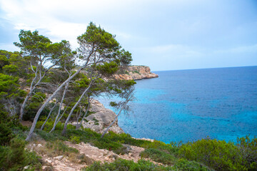 Calo des Moro, Majorca, Spain. Beautiful beach landscape, exotic tropical island nature, blue sea...