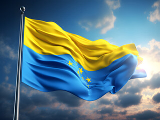 Textile flag of ukraine