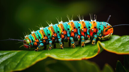green caterpillar on a leaf