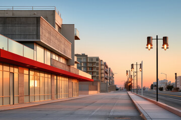 Obraz premium empty street with urban background.