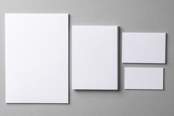 Business mock up cards with copy space on grey