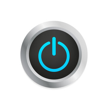 3D glossy b. Launch icon. Power web buttons. Power button. Vector illustration