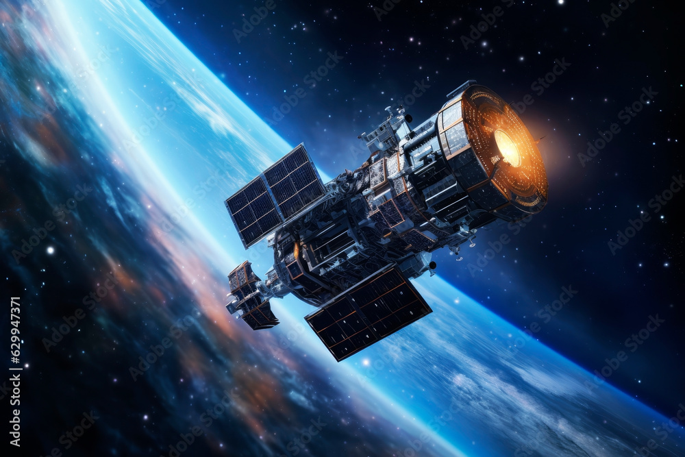 Canvas Prints space telescope over the planet. generative ai
