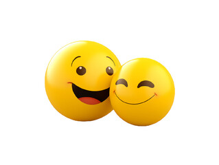 Smiling emoticons (emoji) isolated on white background. Realistic 3d Icon rendering