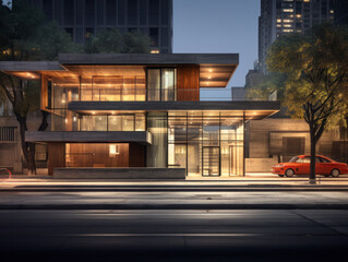 empty street with urban building