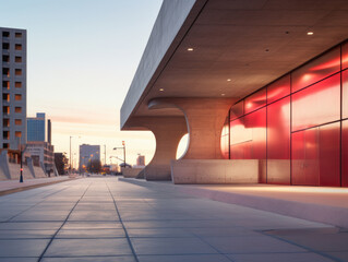 empty street with urban building