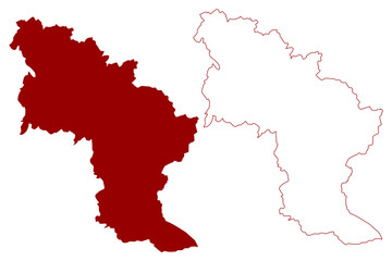 Emmental District (Switzerland, Swiss Confederation, Canton of Bern or Berne) map vector illustration, scribble sketch Verwaltungskreis Emmental map
