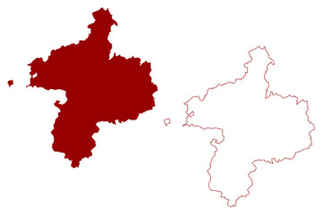 Bern-Mittelland District (Switzerland, Swiss Confederation, Canton of Bern or Berne) map vector illustration, scribble sketch Verwaltungskreis Bern-Mittelland map