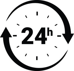 24 hour service icon vector
