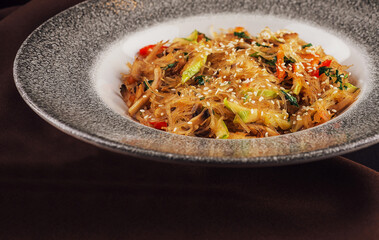 Asian dish glass noodles with vegetables