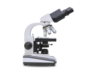 Medical microscope isolated on a white background