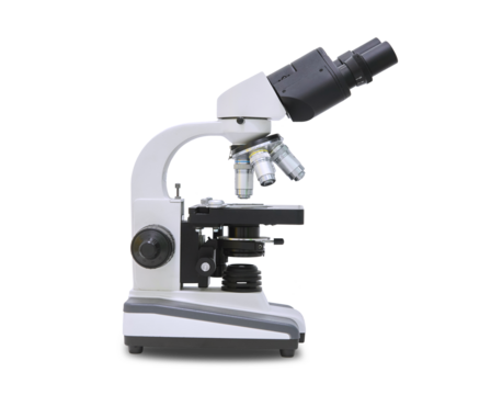 Medical microscope isolated on a white background