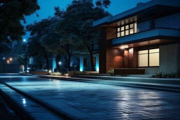 Fototapeta premium empty street with urban building