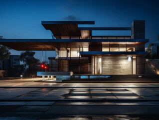 Obraz premium empty street with urban building