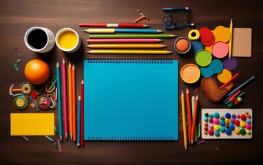 Back to School blue Background