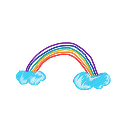 rainbow and clouds drawing 