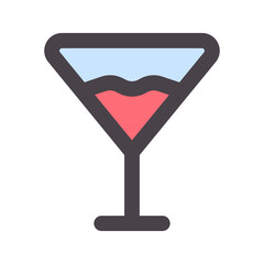 cocktail flat line icon