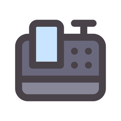 cash register flat line icon