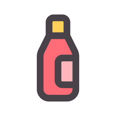 wine bottle flat line icon